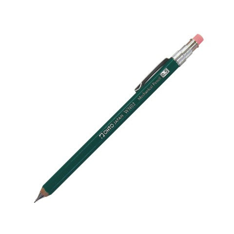 WN02 WOODEN MECH PENCIL 0.5 MINI GREEN
