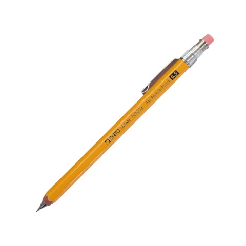 WN02 WOODEN MECH PENCIL 0.5 MINI YELLOW
