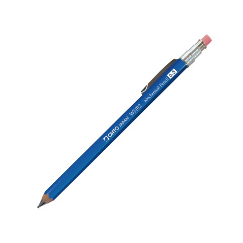 WN02 WOODEN MECH PENCIL 0.5 MINI BLUE