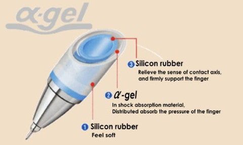 UNI ALPHA GEL SOFT TYPE SHAKER MODEL 0.5MM HANGING PACKAGE AXIS:WHITE