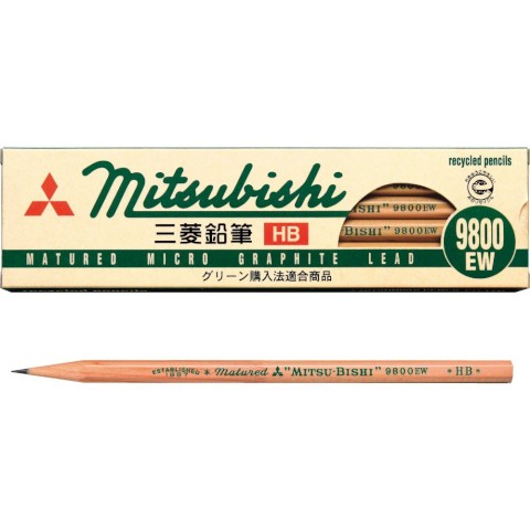 MITSUBISHI RECYCLED PENCIL 9800EW HB 12PCS