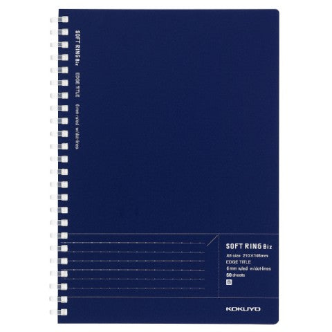 KOKUYO SOFT RING NOTEBOOK BIZ A5 50 SHEET DOTTED LINE NAVY