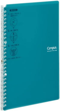 KOKUYO CAMPUS BINDER SMART RING DOTTED LINE 26 HOLE B5 10/25 SHEET BLUE GREEN