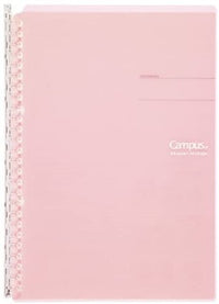 <N>KOKUYO CAMPUS BINDER SMART RING DOTTED LINE 26 HOLE B5 10/25 SHEET LIGHT PINK