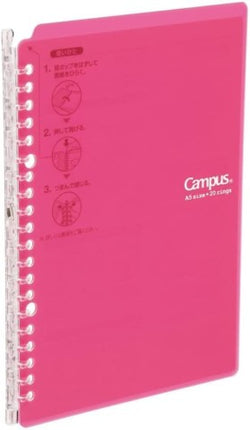 KOKUYO CAMPUS BINDER SMART RING DOTTED LINE 26 HOLE B5 10/25 SHEET PINK
