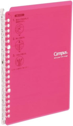 KOKUYO CAMPUS BINDER SMART RING DOTTED LINE 26 HOLE B5 10/25 SHEET PINK