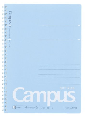 CAMPUS SOFT RING NOTEBOOK B5 40 SHEETS 6MM DOTTED LINE BLUE