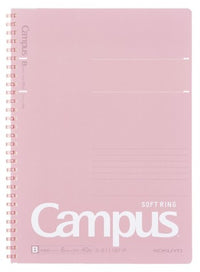 CAMPUS SOFT RING NOTEBOOK B5 40 SHEETS 6MM DOTTED LINE PINK