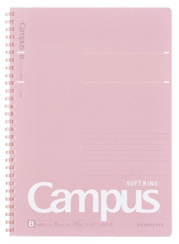 CAMPUS SOFT RING NOTEBOOK B5 40 SHEETS 6MM DOTTED LINE PINK