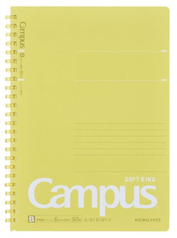 CAMPUS SOFT RING NOTEBOOK A5 50 SHEETS 6MM DOTTED LINE YELLOW