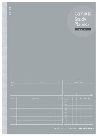 CAMPUS STUDY PLANNER NOTEBOOK A5 DAILY GRAY
