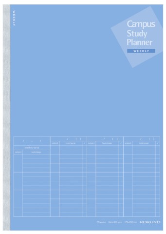 CAMPUS STUDY PLANNER NOTEBOOK B5 WEEKLY BLUE