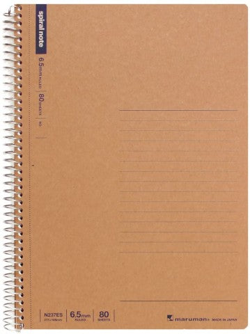MARUMAN SPIRAL NOTE BASIC NOTEBOOK A5 6.5MM. LINE RULED 80 SHEETS
