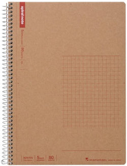 MARUMAN SPIRAL NOTE BASIC NOTEBOOK A5 5MM GRAPH 80 SHEETS