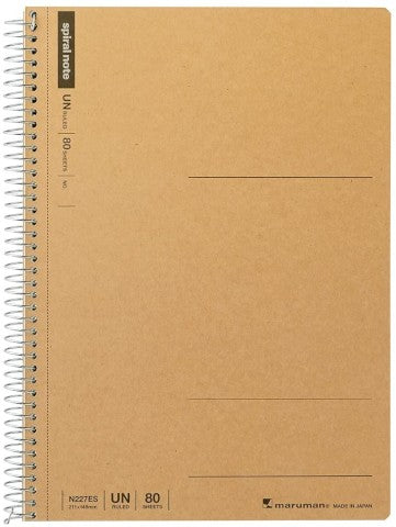 MARUMAN SPIRAL NOTE BASIC NOTEBOOK A5 BLANK 80 SHEETS