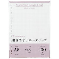 A5 LOOSE LEAF 5MMGRAPH 100 SHEETS