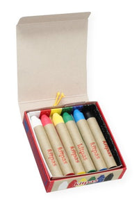 KITPAS RICE BRAN WAX ART CRAYONS 6 COLORS