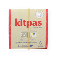 KITPAS RICE BRAN WAX ART CRAYONS 6 COLORS