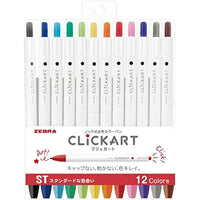 CLICKART KNOCK SIGN PEN 0.6 12 COLOR SET ST