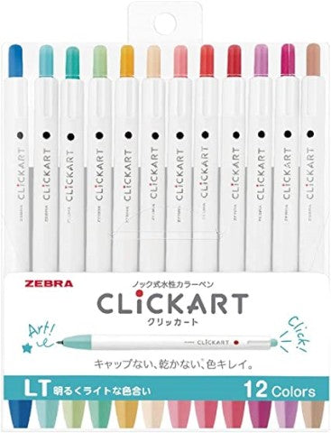 CLICKART KNOCK SIGN PEN 0.6 12 COLOR SET LT