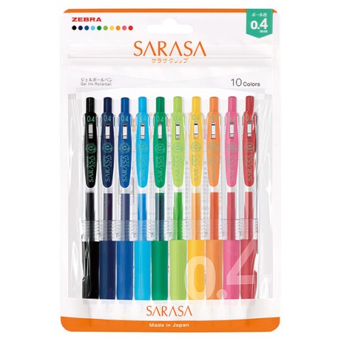 SARASA CLIP 0.4MM 10 COLOR SET (CHANGE FROM 287016)