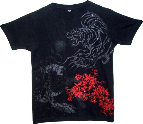 T-SHIRTS TWO TIGER BLACK L (DOUBLE-SIDE)