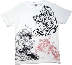 T-SHIRTS TWO TIGER WHITE S (DOUBLE-SIDE)