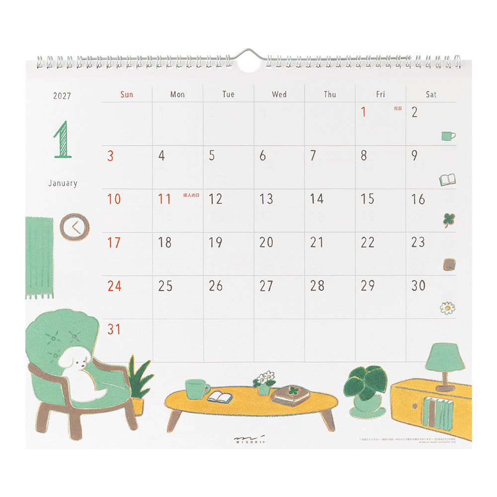 CALENDAR WALL-HANGING L DOG 2027 (31420006)
