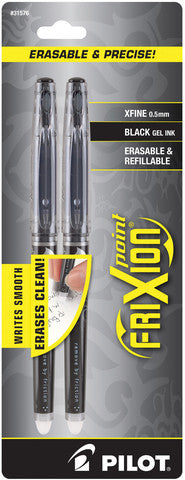 FRIXION POINT ERASABLE XFINE 0.5MM BLACK - 2PCS PACK
