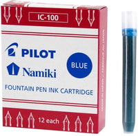 PILOT NAMIKI FOUNTAIN PEN REFILL IC100 BLUE 12PCS PACK
