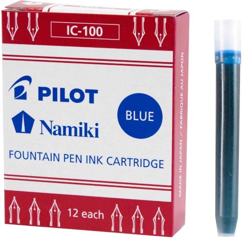 PILOT NAMIKI FOUNTAIN PEN REFILL IC100 BLUE 12PCS PACK