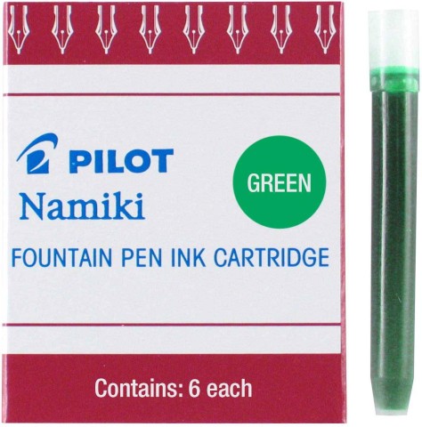 PILOT NAMIKI FOUNTAIN PEN REFILL IC-50 GREEN 6PCS PACK
