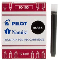 PILOT NAMIKI FOUNTAIN PEN REFILL IC100 BLK 12PCS PACK