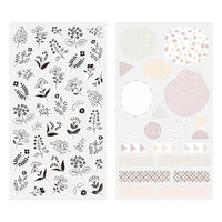 STICKER 2642 TWO SHEETS MONOTONE FLOWER