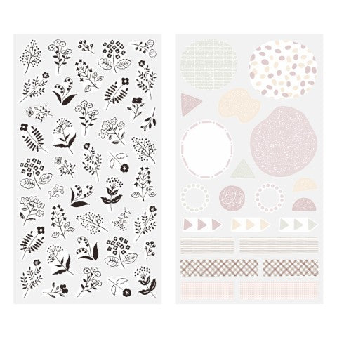 STICKER 2642 TWO SHEETS MONOTONE FLOWER