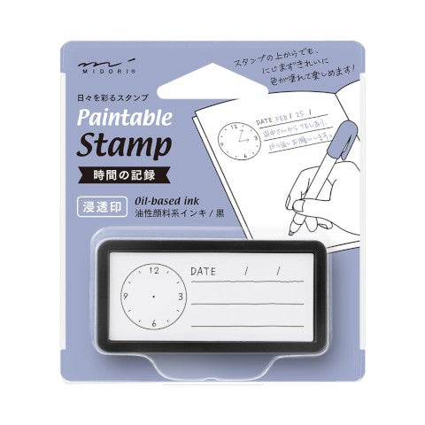 PAINTABLE STAMP PRE-INKED HALF SIZE KEEP TRACK OF TIME