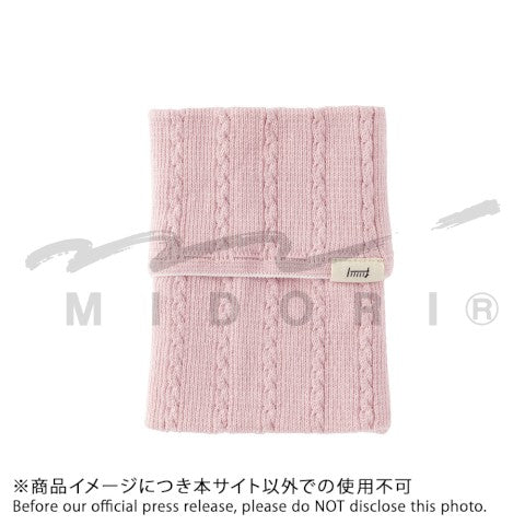 KNITTED BOOK BAND WITH POCKETS A6 TO B6 BABY PINK