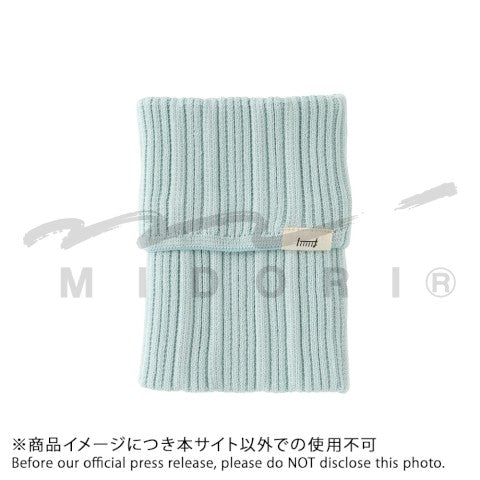 KNITTED BOOK BAND WITH POCKETS A6 TO B6 ICE BLUE