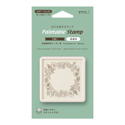 PAINTABLE STAMP PRE-INKED SOFT COLOR FLORAL DECORATION BROWN (35693006)