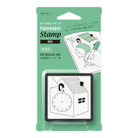 PAINTABLE STAMP PRE-INKED CLOCK