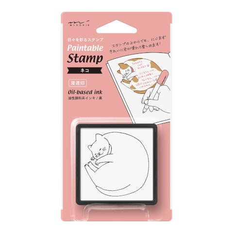 PAINTABLE STAMP PRE-INKED CAT