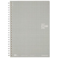 SOFT RING NOTEBOOK A5 80 SHEETS 5MM GRID SILVER
