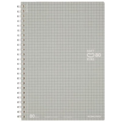 SOFT RING NOTEBOOK A5 80 SHEETS 5MM GRID SILVER