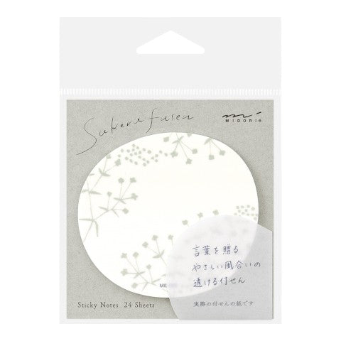 STICKY NOTES TRANSPARENCY SMALL FLOWERS WHITE