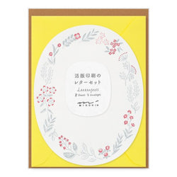 LETTER SET 489 LETTERPRESS DIE-CUT WREATH RED