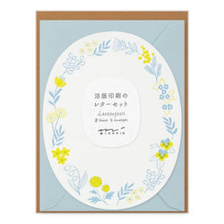 LETTER SET 490 LETTERPRESS DIE-CUT WREATH BLUE