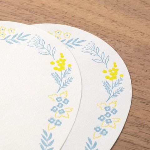 LETTER SET 490 LETTERPRESS DIE-CUT WREATH BLUE