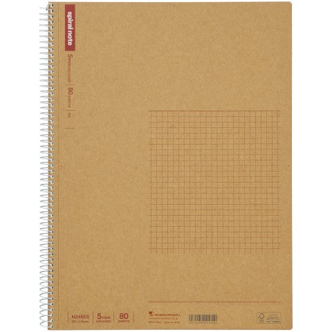SPIRAL NOTE BASIC A4 5MM GRAPH 80 SHEETS