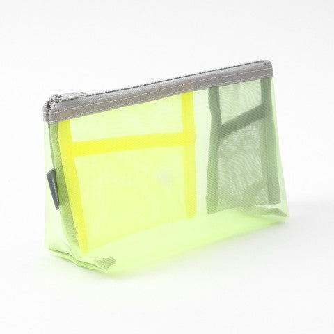 PEN &amp; TOOL POUCH MESH WITH GUSSET YELLOW-GREEN