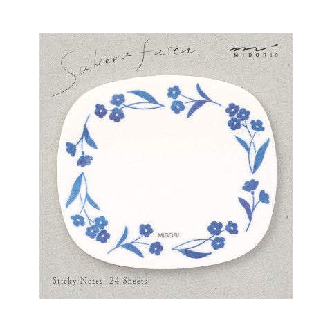 STICKY NOTES TRANSPARENCY BLUE FLOWERS